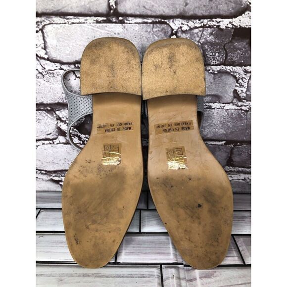 Vintage Jeffrey Campbell White Cap Gray Leather Perforated Sandals Women’s 7M US - Picture 12 of 16